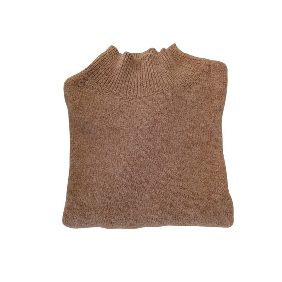 H&M Sweaters - H&M Mock Neck Sweater Tan Cozy Knit‎ Ribbed Long Sleeve XS